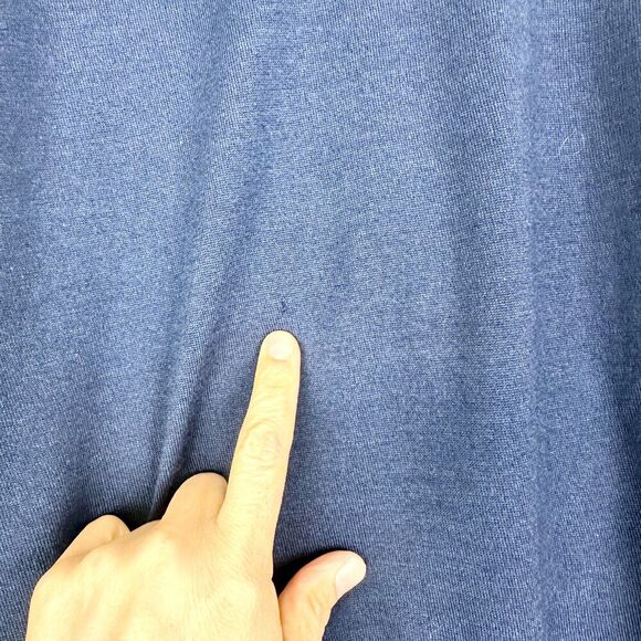 Jack Victor Montrose Wool Silk Cashmere Turtleneck Sweater Size Large Navy Blue - Picture 3 of 6